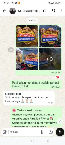 Testimonial Papan Bunga Pernikahan sedayu city